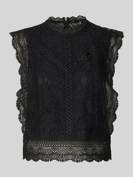 ONLY slim fit blousetop met katoen, viscose en lyocell model 'KARO' Black - 2
