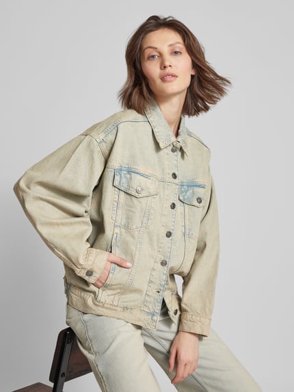 MANGO Jeansjacke im Used-Look Modell 'MAYA' Hellblau 3