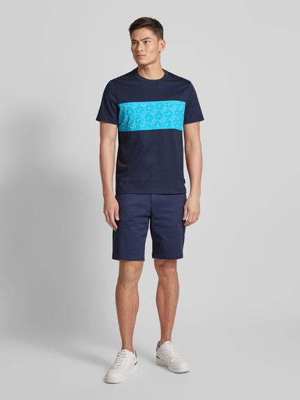 Michael Kors T-Shirt mit Label-Print Modell 'EMPIRE STRIPE' Marine 1
