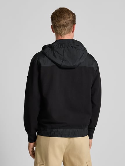 BOSS Orange Regular fit sweatjack van puur katoen, model 'ZE_HOOD' Zwart - 5