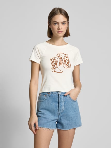 NOISY MAY® T-shirt met motiefprint, model 'LOUI' Wit - 4
