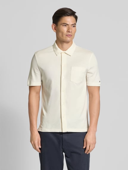Tommy Hilfiger Regular fit vrijetijdsoverhemd met mesh structuur Wit - 4