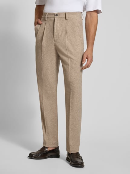 Lindbergh Straight Fit Stoffhose mit Baumwoll-Anteil Sand 4