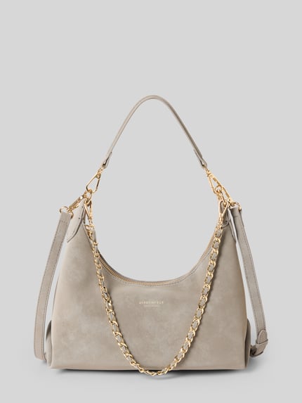 Produktfoto, Shoulder Bag in Leder-Optik Modell 'Rena' van Seidenfelt, Dames schoudertas met hoofdvak met ritssluiting, afneembare schouderbanden, logodetail, breedte 28 cm, lengte 24 cm, diepte 10 cm, bandlengte 58 cm