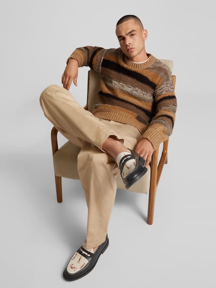 Duke & Dexter Loafers met all-over motief Zwart - 1