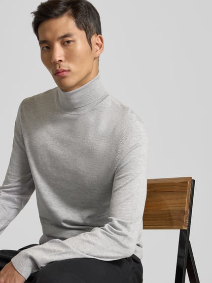 MCNEAL Rollkragenpullover aus Viskose-Mix Mittelgrau Melange 3
