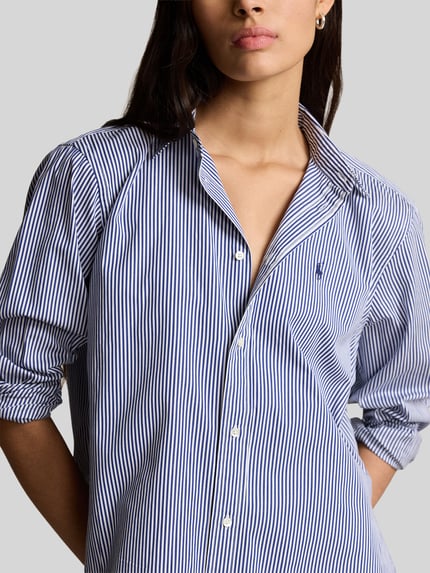 Polo Ralph Lauren Relaxed Fit Hemdbluse aus reiner Baumwolle mit Logo-Stitching Royal 3