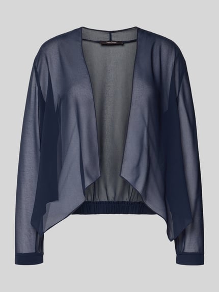 Produktfoto, Jacke aus Chiffon in offener Passform von Vera Mont in Dunkelblau, fließender semitransparenter Stoff, Rückenlänge 46 cm