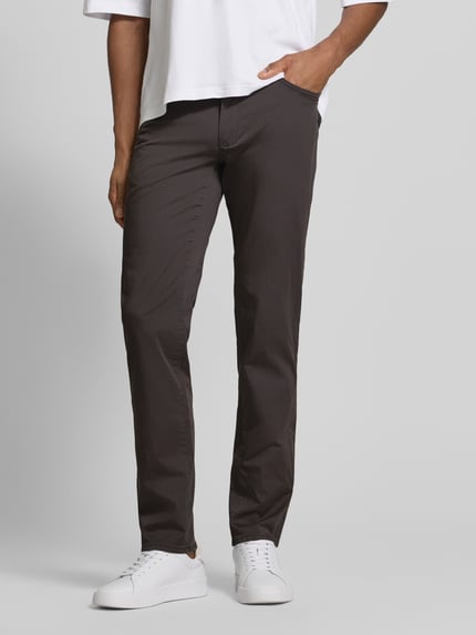 Brax Regular fit stoffen broek met ultralight afwerking model 'Cadiz' Donkergrijs - 4