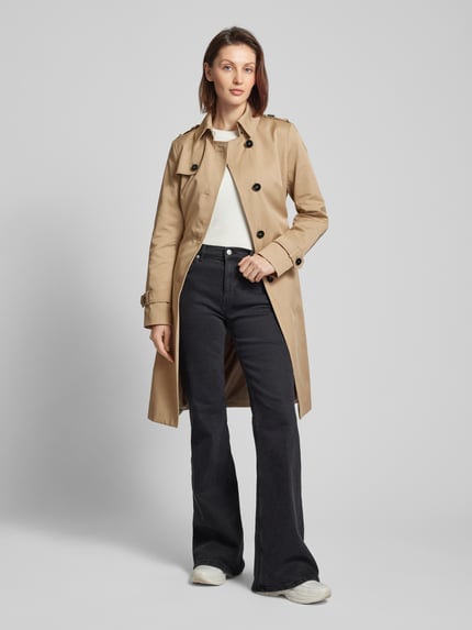 Jake*s Casual Trenchcoat mit Gürtel und Ärmelriegeln Sand 1