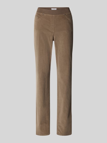 Raphaela By Brax Flared Fit Cordhose mit Viskose-Anteil Modell 'PAMINA' Taupe 2