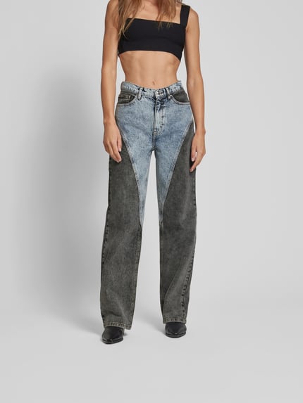 ROTATE Jeans o kroju straight fit w 5 kieszeni Jeansowy niebieski 4
