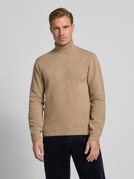 Casual Friday Strickpullover mit Rollkragen Camel Melange 4