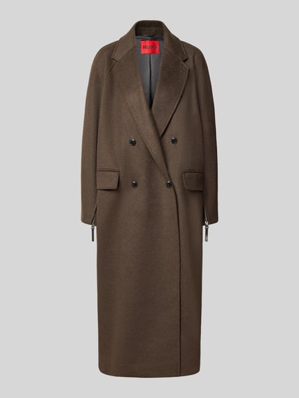 relaxed fit lange jas met wol, model 'Malini' Shop The Look MANNEQUINE
