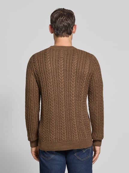 JACK & JONES Premium Sweter z dzianiny z prążkowanymi wykończeniami model ‘BLUSEAN’ Średniobrązowy 5