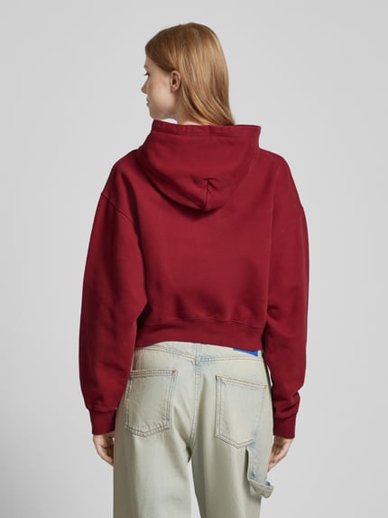 Tommy Jeans Cropped Hoodie mit Label-Print Modell 'VARSITY' Bordeaux 5