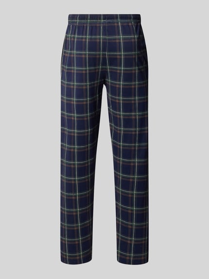 Produktfoto, Pyjama-Hose im Allover-Look mit elastischem Bund und Tunnelzug von bugatti aus bawełna, krój regular fit, wzór na całej powierzchni