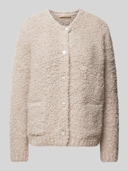 Smith and Soul Regular fit gebreid jack met knoopsluiting Taupe - 2