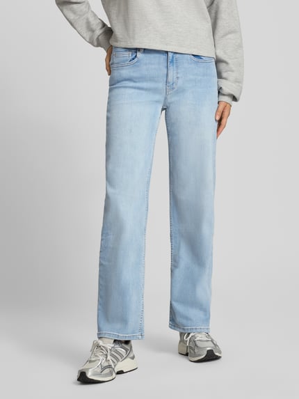 REVIEW straight fit jeans van katoenmix Lichtblauw - 4