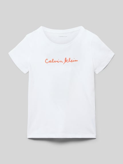 Calvin Klein Jeans Regular Fit T-Shirt aus reiner Baumwolle Weiss 1