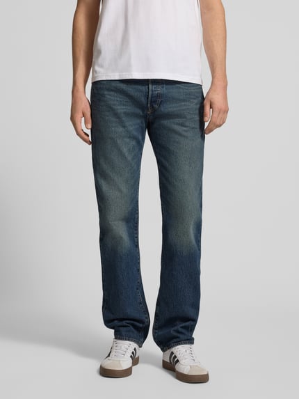 Levi's® Dżinsy z czystej bawełny o kroju wide leg Fit model '501®Original' Ciemnoniebieski 4