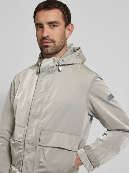 Marc O'Polo Regular fit parka van waterafstotend materiaal met capuchon Middengrijs - 3