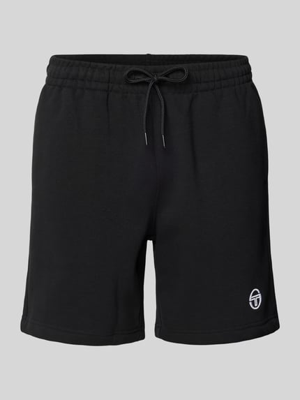 Sergio Tacchini Szorty z dzianiny dresowej o kroju regular fit z wyhaftowanym logo model ‘SIMBA’ Czarny 2