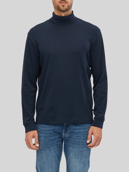 s.Oliver RED LABEL Langarmshirt mit Rollkragen Jersey Marine 3
