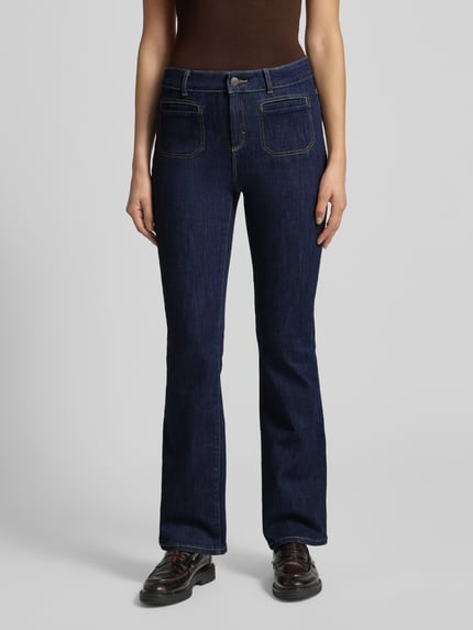 Christian Berg Woman Bootcut fit jeans met riemlussen Marineblauw - 4