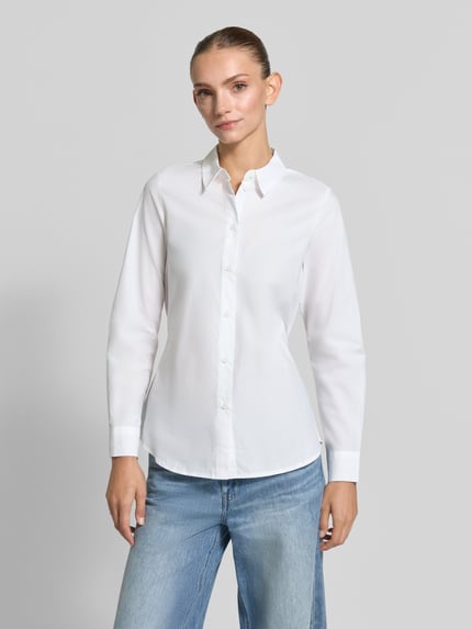 VERO MODA Regular Fit Hemdbluse aus reiner Baumwolle Modell 'ELINA' Weiss 4