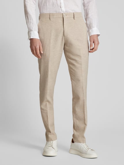 s.Oliver BLACK LABEL Anzughose aus Leinen-Mix Modell 'Pure' Beige 4