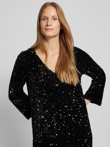VILA Minikleid mit Paillettenbesatz Modell 'FAITH' Black 3