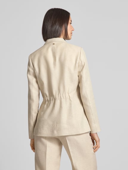 Marc Cain Regular Fit Blazer aus Leinen-Mix mit Pattentaschen Sand 5