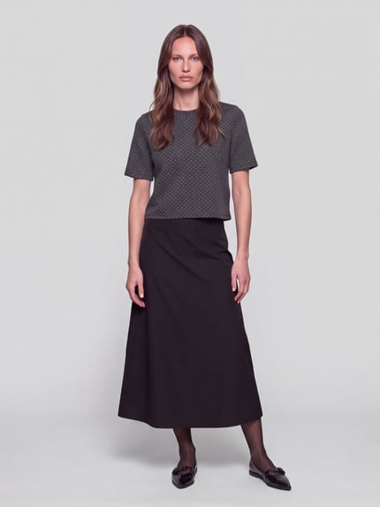 PIECES T-Shirt mit schimmerndem Allover-Design Anthrazit 1