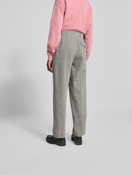 Closed Stoffen broek met bandplooien Lichtgrijs - 5