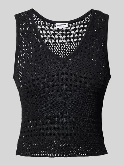 NOISY MAY® Gebreide top met ajourpatroon, model 'LAIKA' Zwart - 2