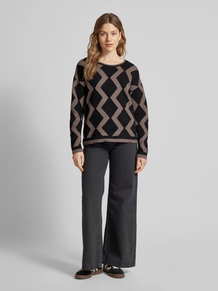 Fynch-Hatton Oversized Strickpullover aus reiner Wolle Black 1
