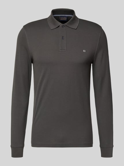 Christian Berg Men Poloshirt met labelstitching Antraciet - 2