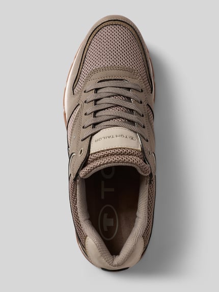 Tom Tailor low-top-look sneakers met mesh-inzet Taupe - 3