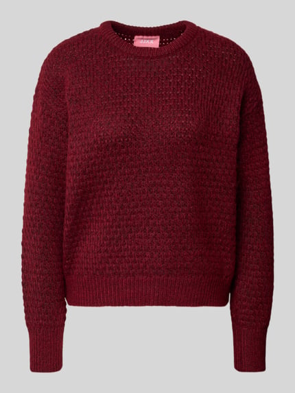 JJXX Gebreide pullover met ribboorden, model 'MILLY' Bordeaux - 2