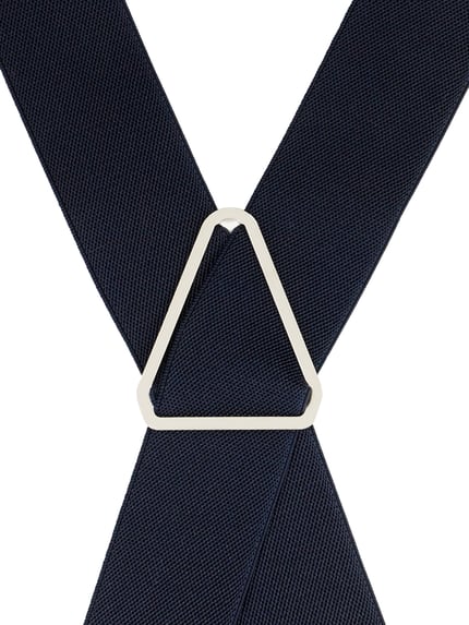 Produktfoto, Hosenträger in X-Form von Lloyd Men's Belts in Dunkelblau mit Metallrückenteil, strukturierte Oberfläche, 4-teilig