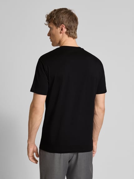 Armani Exchange T-shirt z prążkowanym okrągłym dekoltem Czarny 5