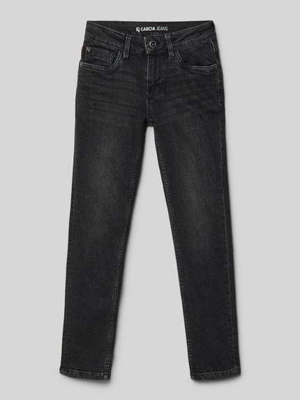Garcia Jeansy o kroju slim fit z 5 kieszeniami model ‘TAVIO’ Czarny 1