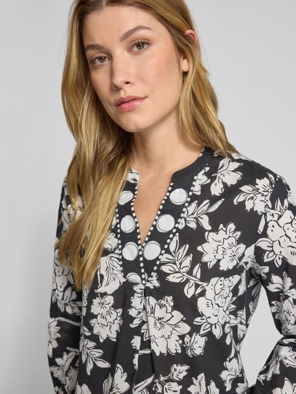 Emily Van den Bergh Blusenshirt mit V-Ausschnitt BLACK 3