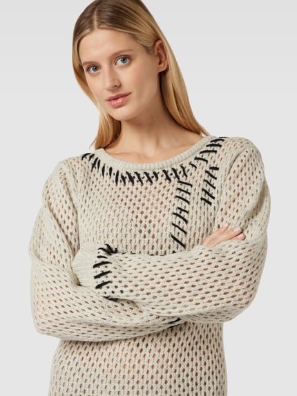 The Garment Wollen jurk met gaatjesmotief Lichtgrijs - 3