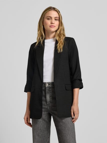 VERO MODA Regular Fit Longblazer mit Viskose-Anteil Modell 'FRIDA' Black 4