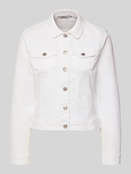 Produktfoto, Regular Fit jeansjack uit katoenmix model 'wonder' van Only, effen kleuren, knoopsluiting, borstzakken, denimtextuur