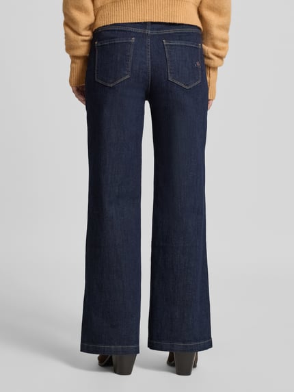 Buena Vista Wide Leg Jeans mit Ziernähten Dunkelblau 5