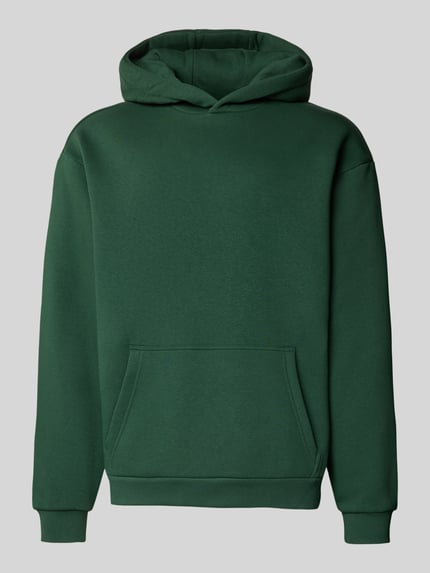 Produktfoto, Regular Fit Hoodie aus Baumwoll-Mix mit Kapuze von URBAN CLASSICS, mieszanka bawełny, krój regular fit, kaptur, kieszeń kangurka, długość tyłu w rozmiarze M: 70 cm, długość rękawów w rozmiarze M: 65 cm, kolor ciemnozielony, gładka struktura, proste linie