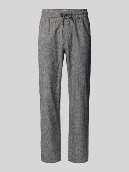Hose aus Baumwoll-Leinen-Mix mit elastischem Bund Shop The Look MANNEQUINE